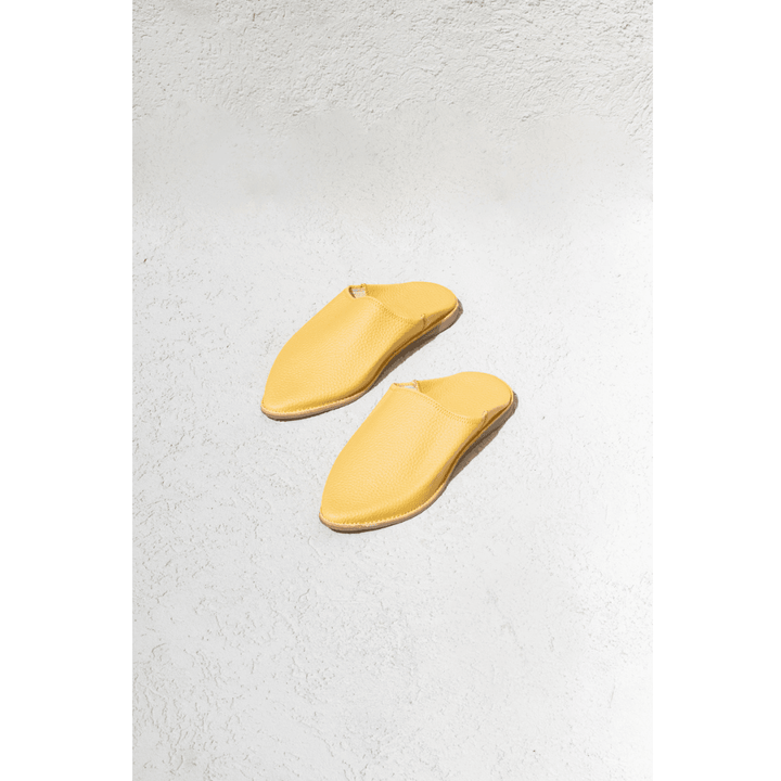 נעלי עור - צהוב - עיצוב בסגנון מרוקאי